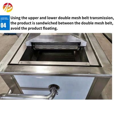 500L Capacidade Cinturão de transporte de aço inoxidável Fritadora automática contínua para lanches de carne