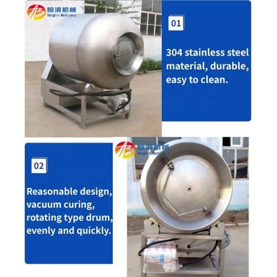 Máquina de esmagamento a vácuo para processamento de carne e peixe, capacidade 100-150 kg/lote