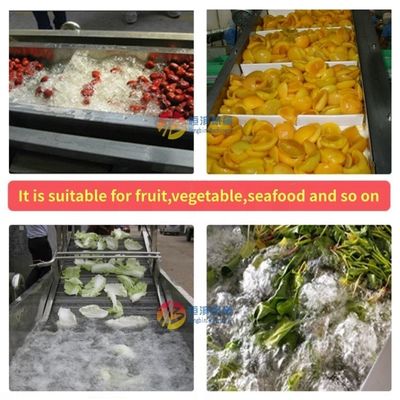 Máquina de lavagem automática comercial de bolhas de ar para vegetais, frutas e frutos do mar